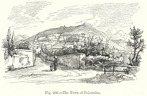 De stad Palestrina (gravure) door English School