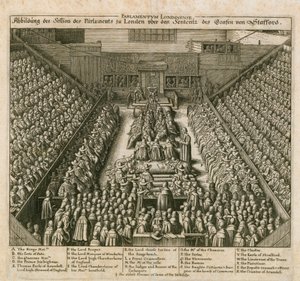 De rechtszaak van de graaf van Strafford door English School