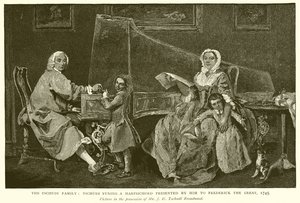 De familie Tschudi: Tschudi stemt een door hem aan Frederik de Grote gepresenteerd instrument, 1745