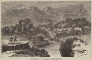 Het dorp Poke-Felum, nabij Hong-Kong (gravure) door English School