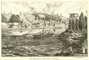 De wijngaarden van de Coteau de Saumur (gravure) door English School