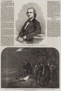 De oorlog in Amerika (gravure) door English School