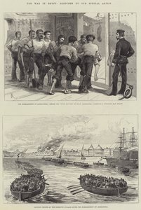 De Oorlog in Egypte (gravure) door English School