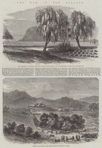 De oorlog in Nieuw-Zeeland (gravure) door English School