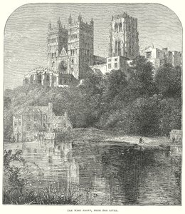 De westelijke voorkant, vanaf de rivier (gravure) door English School