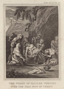 De vrouwen van Galilea huilen over het dode lichaam van Christus door English School