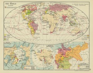 De wereld in 1830 (kleurenlitho) door English School