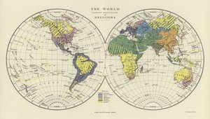 De wereld die de verdeling van religies toont door English School