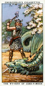 De Wyvern van Coed-Y-Moch (kleurenlitho) door English School