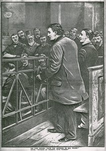 De arrestatie van Oscar Wilde: Wilde in de beklaagdenbank door English School