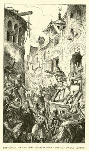 De aanval op de Jodenwijk, de Ghetto van Oud Londen door English School