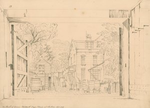 De achterkant van het huis van George Gibbert in Putney, september 1872 door English School
