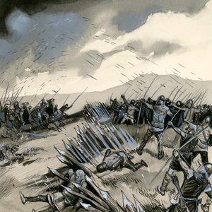 De slag bij Crecy, waar Engelse boogschutters de Franse cavalerie vernietigden