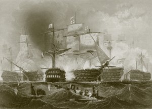De slag bij Trafalgar door English School