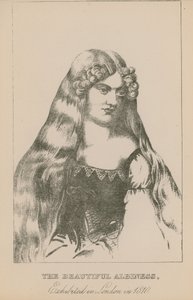 De mooie albino, tentoongesteld in Londen in 1810 door English School