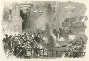 De brand van Covent Garden Theatre, Londen - vlucht van de Masqueraders