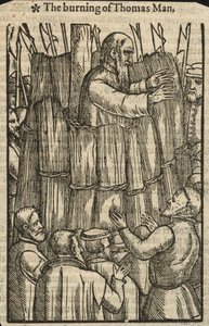 De verbranding van Thomas Man (gravure) door English School