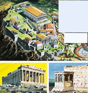 De stad Athene in het oude Griekenland