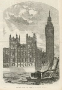 De klokkentoren bij de nieuwe Houses of Parliament door English School