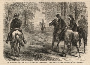 De samenzweerders wachten op de koets van president Lincoln door English School