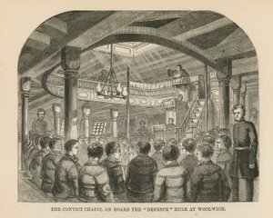 De kapel voor veroordeelden aan boord van de Defence Hulk door English School