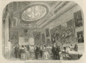 De rechtszaal in de hal van de Barber-Surgeons Company, Monkwell Street, Londen door English School
