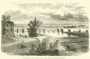 De verdediging van Parijs, vernietiging van de brug van Joinville-sur-Marne, november 1870 door English School