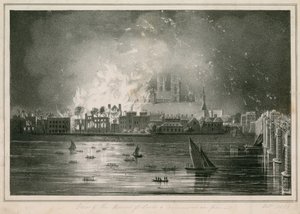 De vernietiging door brand van de Huizen van het Parlement op 16 oktober 1834 door English School