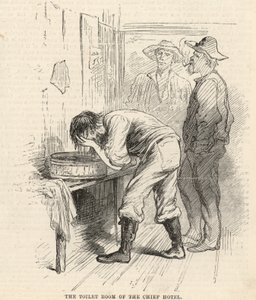 De diamantvelden bij de Oranje Vaalrivier, Zuid-Afrika; De toiletruimte van het hoofdhotel door English School