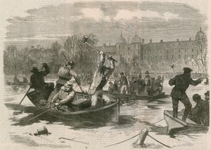 De ramp op het ijs in Regents Park; Het meer doorzoeken naar de doden door English School