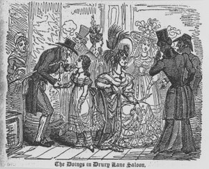 De gebeurtenissen in een Drury Lane Saloon door English School