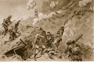 De verschrikkelijke holtes die naar Oppy Wood leidden, Britse bommenwerpers die langs de Duitse loopgraven werkten, 1914-19