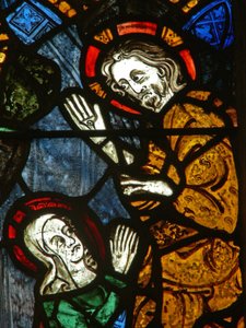 Het oostelijke raam met een scène uit het leven van St. Maria Magdalena - Noli me Tangere