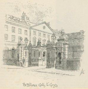 De toegangspoorten tot Guys Hospital, Londen