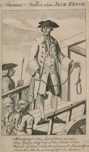 De executie van Thomas Tullis, alias Jack Ketch (gravure) door English School