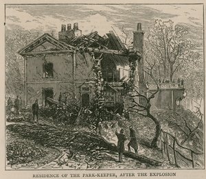 De explosie op het Regents Canal; Woning van de parkopzichter na de explosie