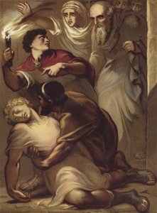 De val van Eutychus uit het raam door English School