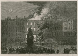 De brand in Savile House, Leicester Square, Londen