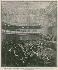 Het eerste concert in de nieuwe Queens Hall, Langham Place door English School