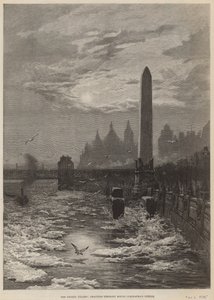 De bevroren Thames - meeuwen cirkelen rond Cleopatra