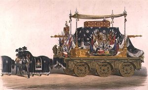 De Begrafeniswagen van de Hertog van Wellington (kleur litho) door English School