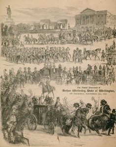 De begrafenisstoet van Arthur Wellesley, de hertog van Wellington, op 18 november 1852
