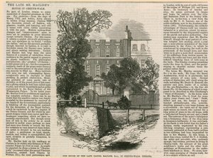 Het huis van Daniel Maclise in Cheyne Walk door English School