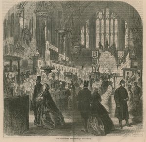 De industriële tentoonstelling in Guildhall, Londen door English School