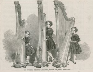 De jeugdige harpisten - Adolphus, Ernest en Fanny Lockwood door English School