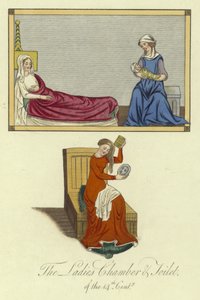 De dameskamer en toilet van de 14e eeuw