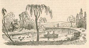 Het meer bij Hornsey Wood House, Londen door English School
