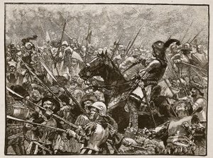 De laatste stand van Schwarz en zijn Duitsers, illustratie uit Cassells Geïllustreerde Geschiedenis van Engeland