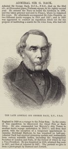 De overleden Admiraal Sir George Back, RN, FRS (gravure) door English School