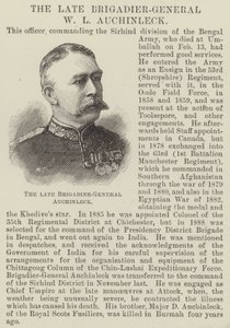 Wijlen Brigadegeneraal W L Auchinleck door English School